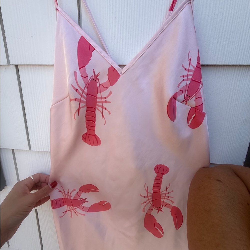 H&M Pink Lobster Print Mini Slip Dress - Picture 5 of 9
